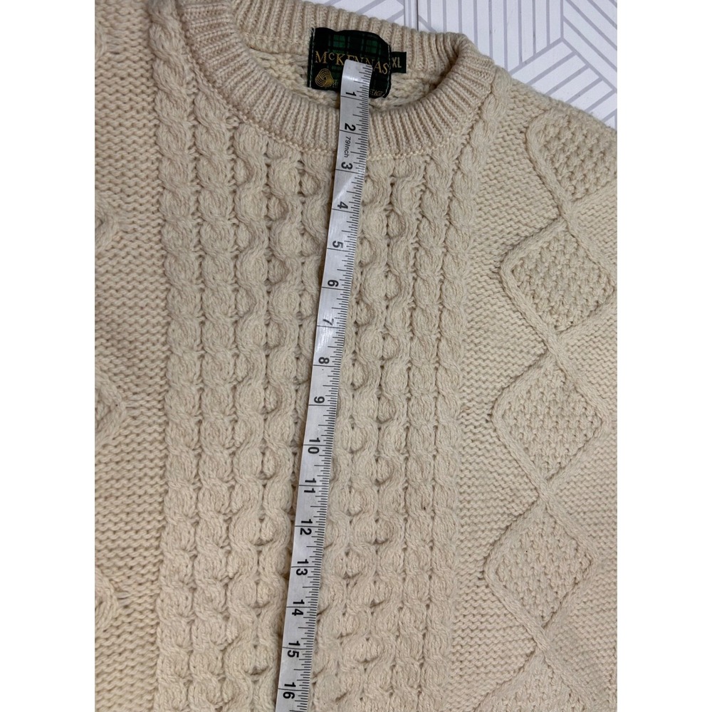 McKennas Highland England Sweater Men's size Xl Wool Fisherman Cable Knit i. - Picture 9 of 9